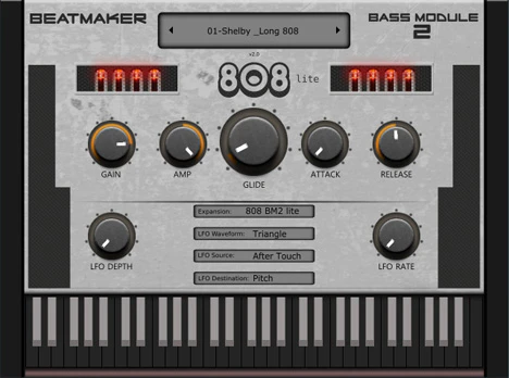 808 Bass Module 2 Lite plugin interface