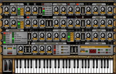 Abakos PRO plugin interface
