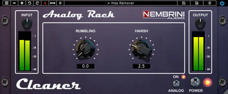 Analog Rack Cleaner plugin interface