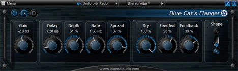 Blue Cat Flanger plugin interface