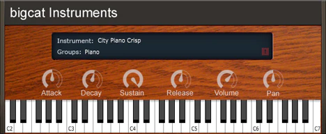 City Piano Crisp plugin interface