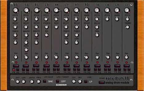 easy-drum X8 plugin interface