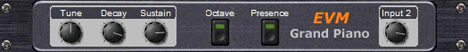 EVM Grand Piano plugin interface
