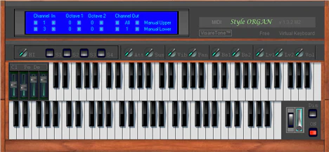 MIDI Style ORGAN plugin interface