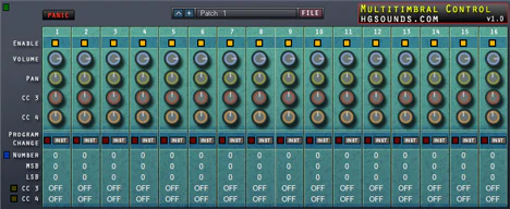 Multitimbral Control plugin interface