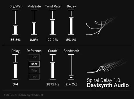 Spiral Delay plugin interface